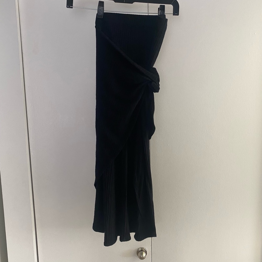 Reformation Wrap Black Skirt